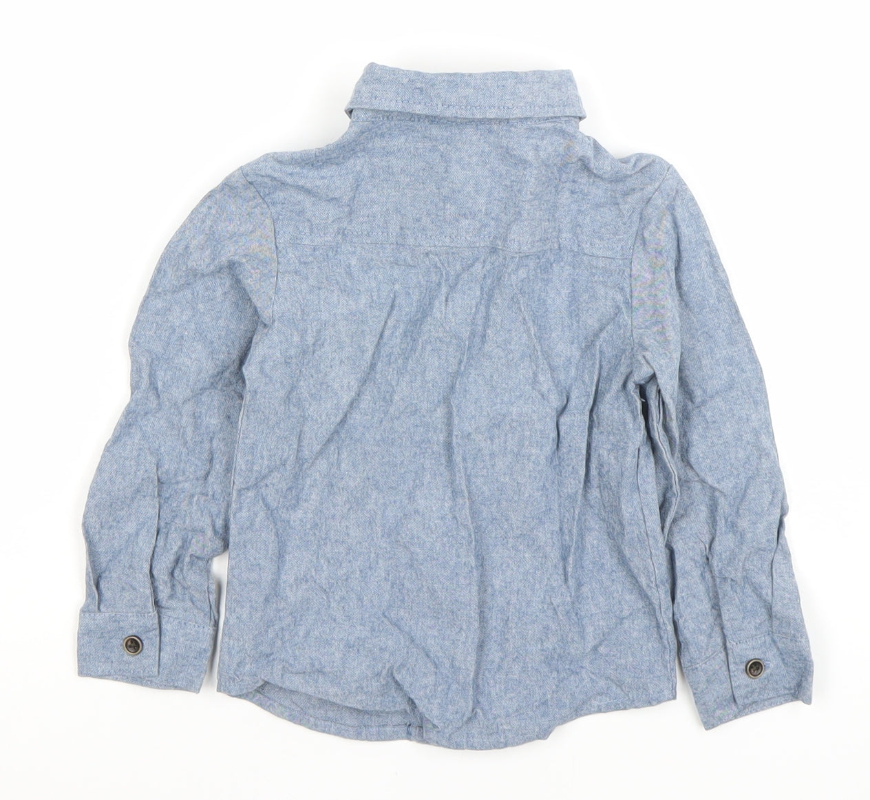 Primark Unisex Baby Blue Cotton Button-Up Long Sleeve Shirt 18-24 Months