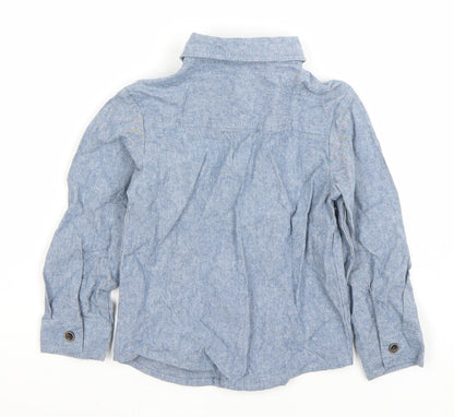 Primark Unisex Baby Blue Cotton Button-Up Long Sleeve Shirt 18-24 Months