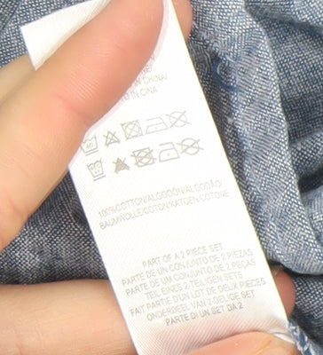 Primark Unisex Baby Blue Cotton Button-Up Long Sleeve Shirt 18-24 Months