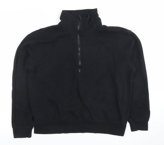 Dunnes Women Black 1/2 Zip Pullover Sweatshirt Size M