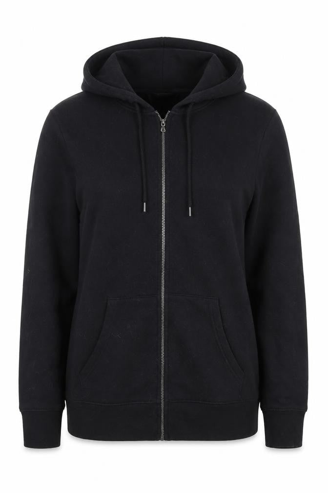 Womens UK Size S Dunnes Black Full Zip Hoodie