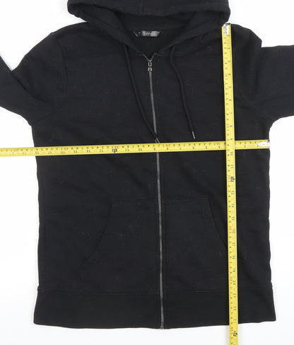 Dunnes Women's Black Full Zip Hoodie Size S Casual Cotton Blend