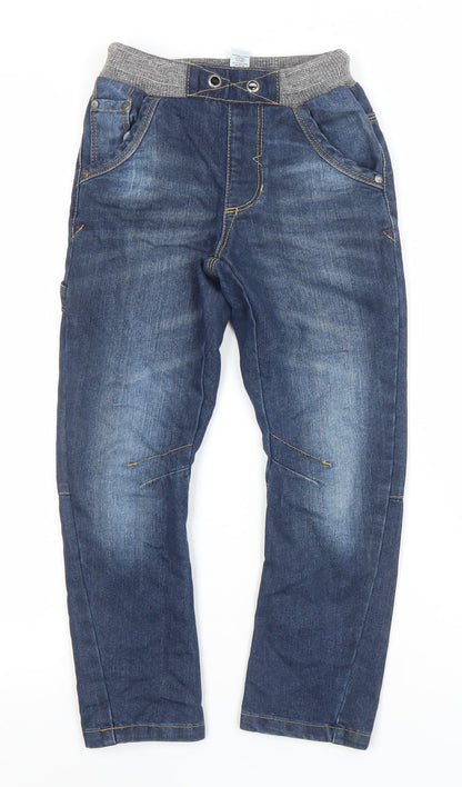 George Boys Blue Denim Jeans 6-7 Years Straight Fit Elastic Waist