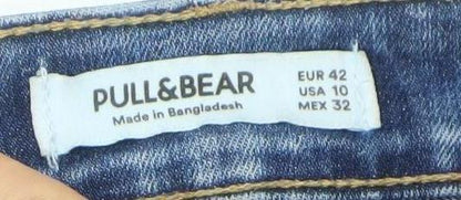PULL&BEAR Womens Blue Mid Rise Skinny Jeans Size 14