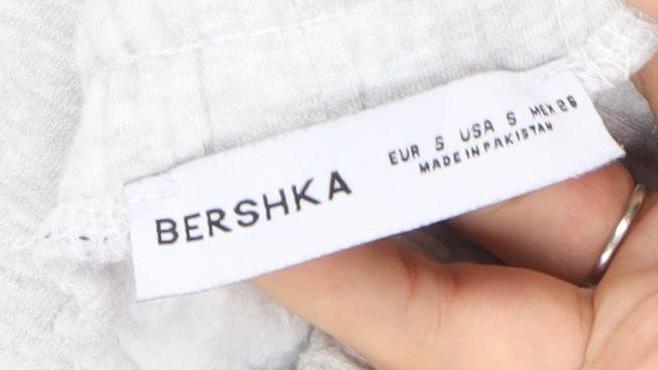 Bershka Women Grey Small Sweat Activewear Shorts Cotton Blend