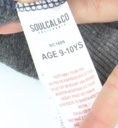 Boys UK Size 9-10 Years SoulCal & Co Grey Pullover Hoodie