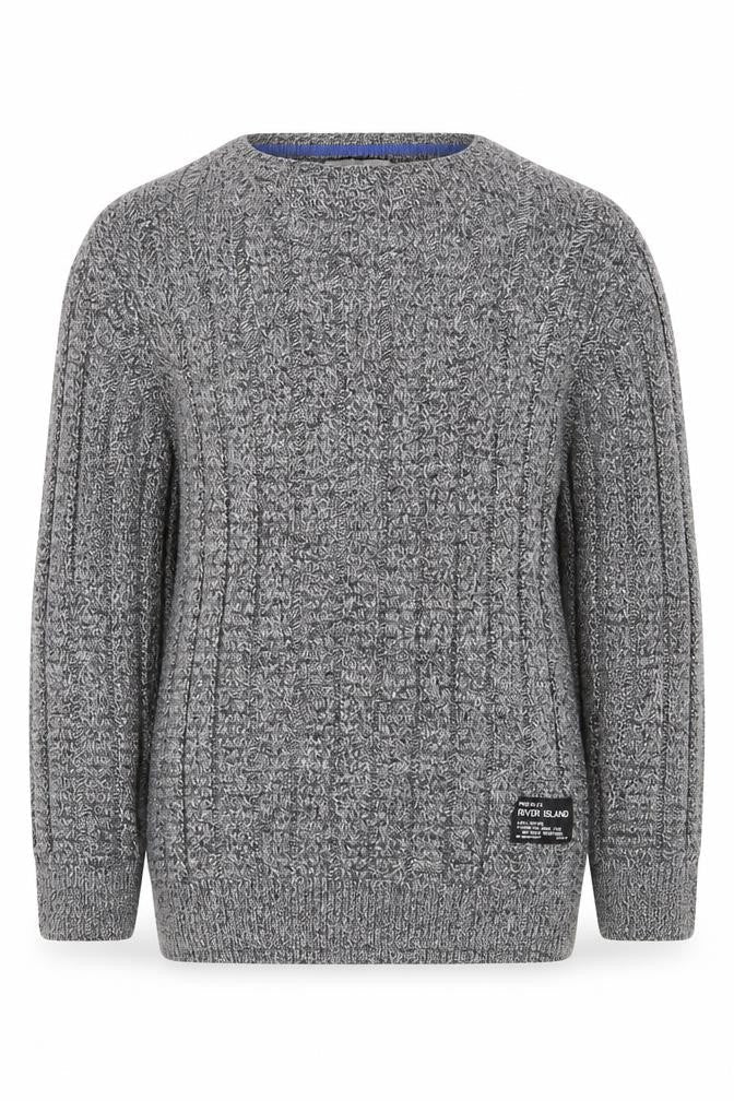 River Island Mini Grey Knit Pullover Jumper 12-18 Months Unisex Baby