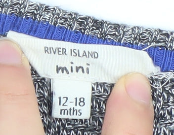 River Island Mini Grey Knit Pullover Jumper 12-18 Months Unisex Baby