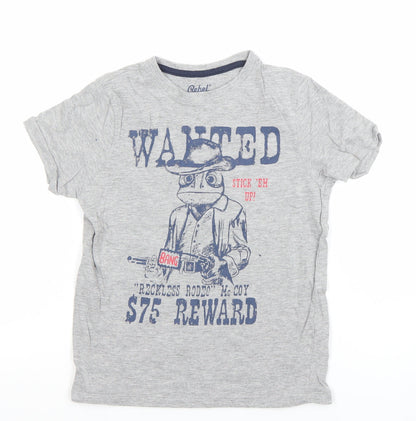 Boys UK Size 6-7 Years Rebel by Primark Grey Basic T-Shirt