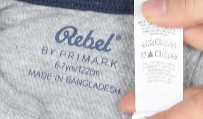 Boys UK Size 6-7 Years Rebel by Primark Grey Basic T-Shirt
