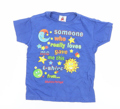 Texmania Blue Fun Graphic Print Cotton Baby T-Shirt 12 Months