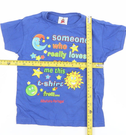 Texmania Blue Fun Graphic Print Cotton Baby T-Shirt 12 Months