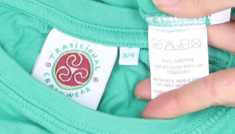 Boys UK Size 3-4 Years Traditional Craftwear Green Basic T-Shirt