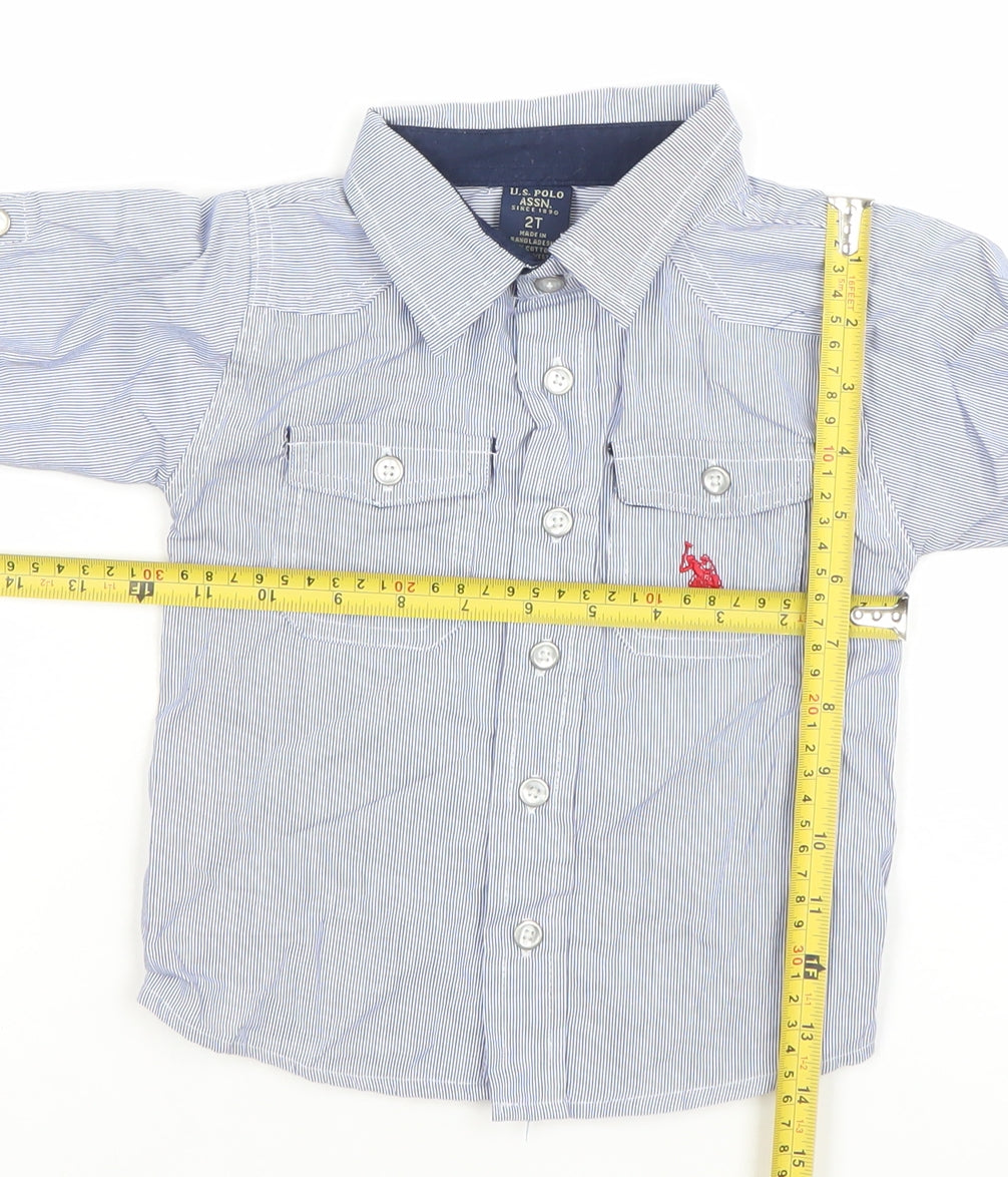 Boys UK Size 2 Years U.S. Polo Assn. Blue Basic Button-Up