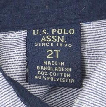 Boys UK Size 2 Years U.S. Polo Assn. Blue Basic Button-Up