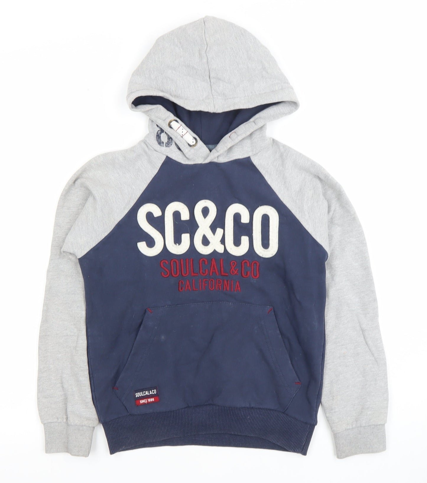 Boys UK Size 9-10 Years SoulCal & Co Blue Pullover Hoodie