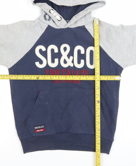 Boys UK Size 9-10 Years SoulCal & Co Blue Pullover Hoodie