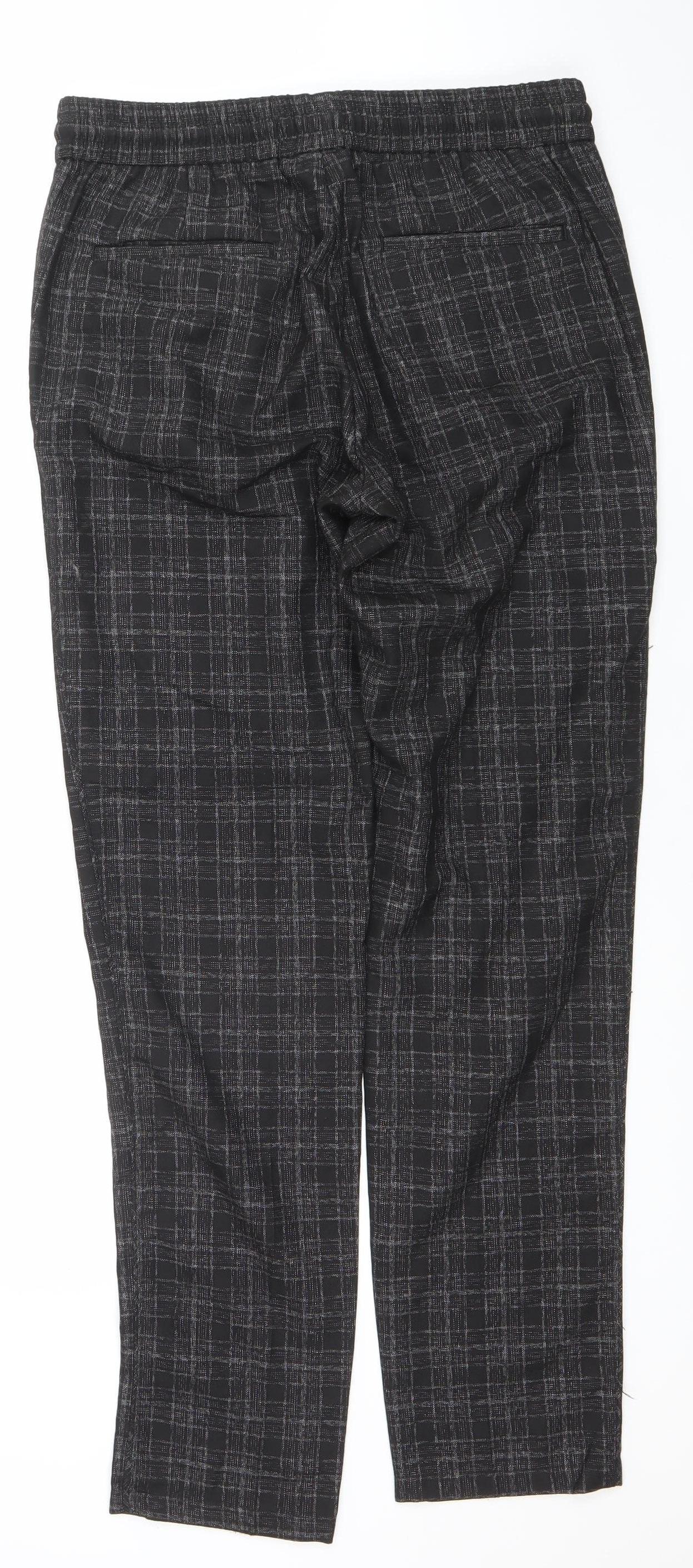River Island Men's Black Check Slim Fit Joggers 32W 34L