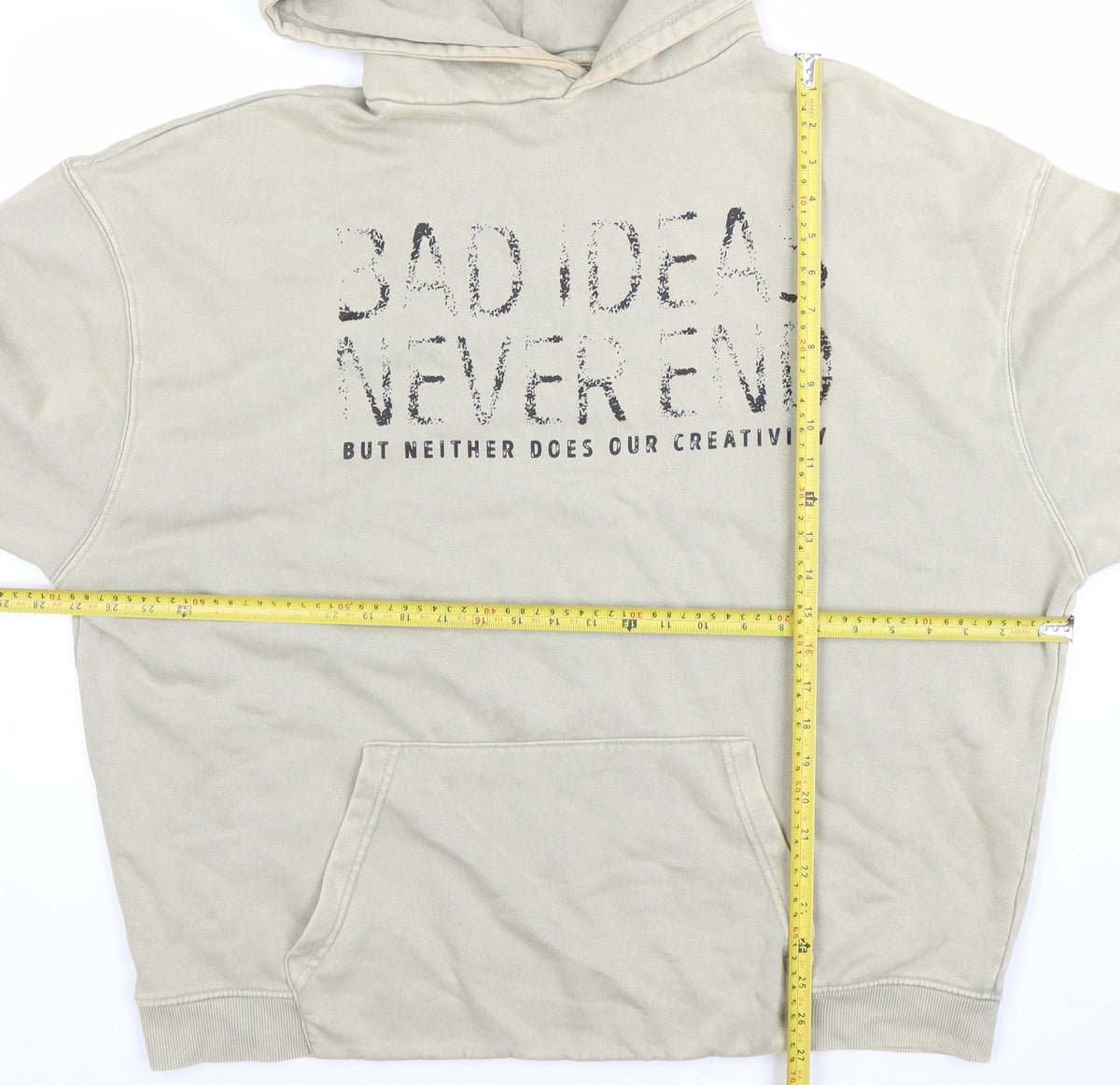 Womens UK Size L Pull & Bear Beige Pullover Hoodie