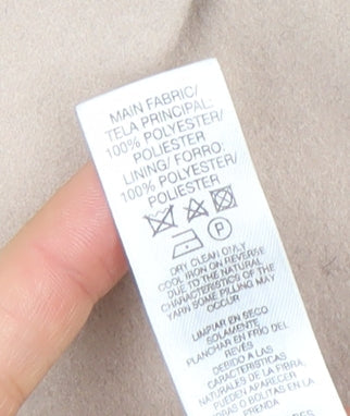 Dunnes Women Beige Long Buttoned Overcoat Size 16 Polyester