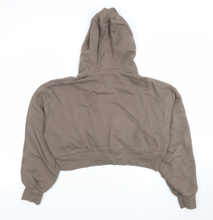 Womens UK Size S Good For Nothing Brown Full Zip Hoodie