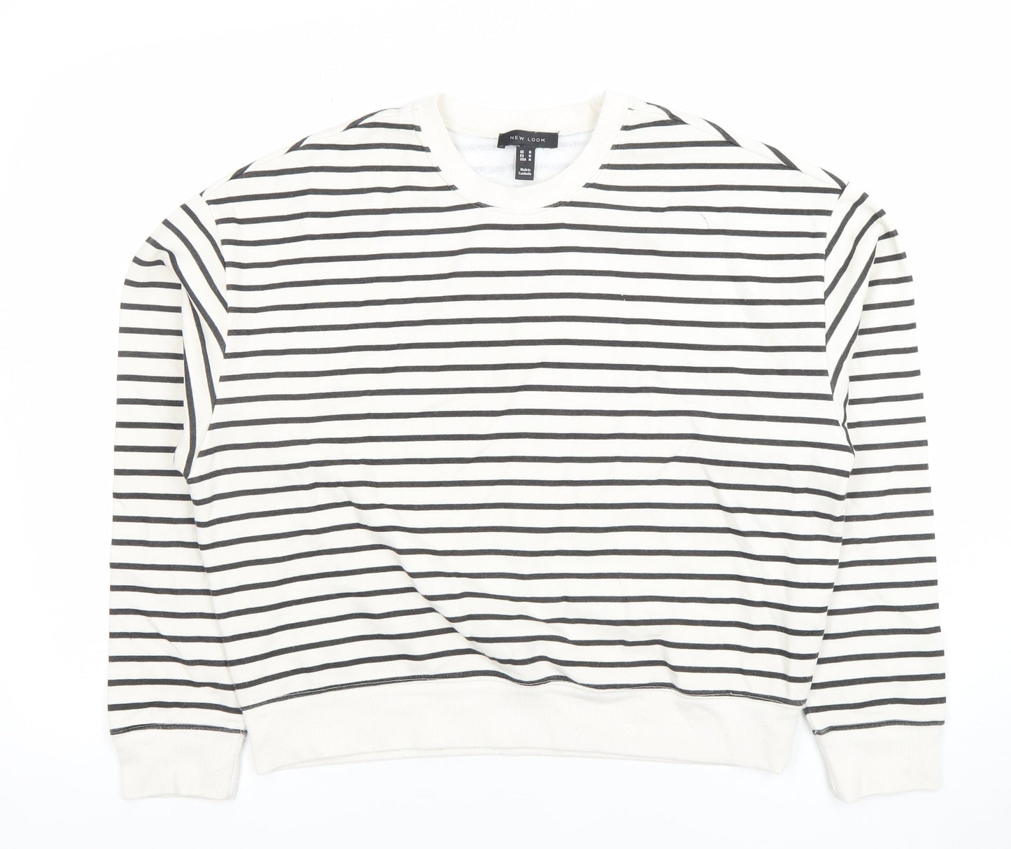 Womens UK Size M New Look White Pullover Sweatshirt