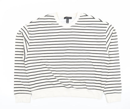 Womens UK Size M New Look White Pullover Sweatshirt