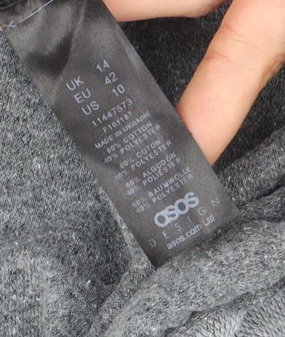 Womens UK Size 14 ASOS Grey Pullover Hoodie