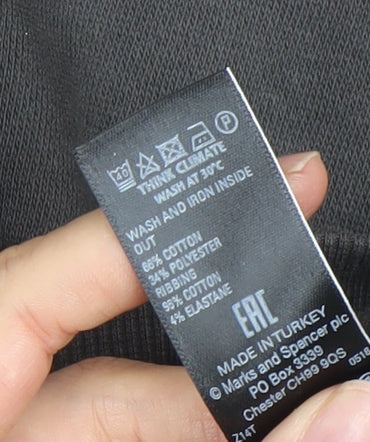 Womens UK Size M Marks and Spencer Black Pullover Hoodie