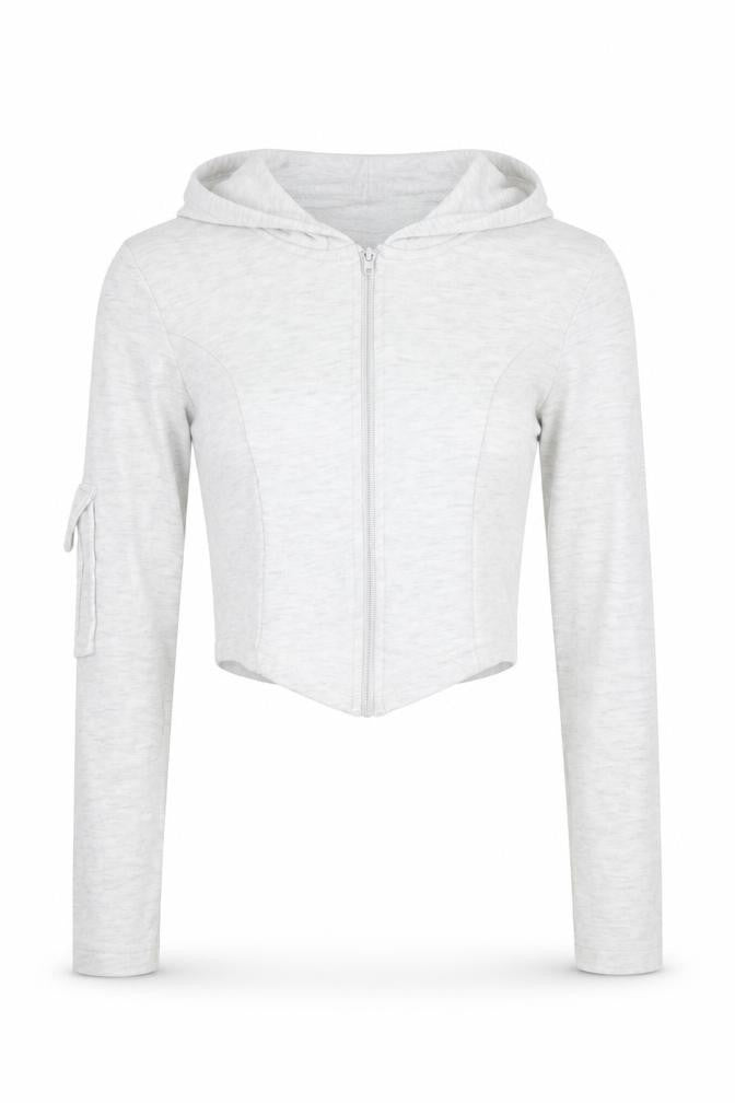 Womens UK Size XS Rising Grey Full Zip Hoodie