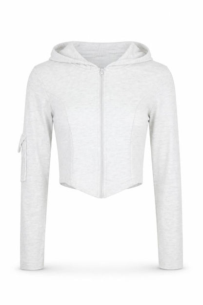 Womens UK Size XS Rising Grey Full Zip Hoodie
