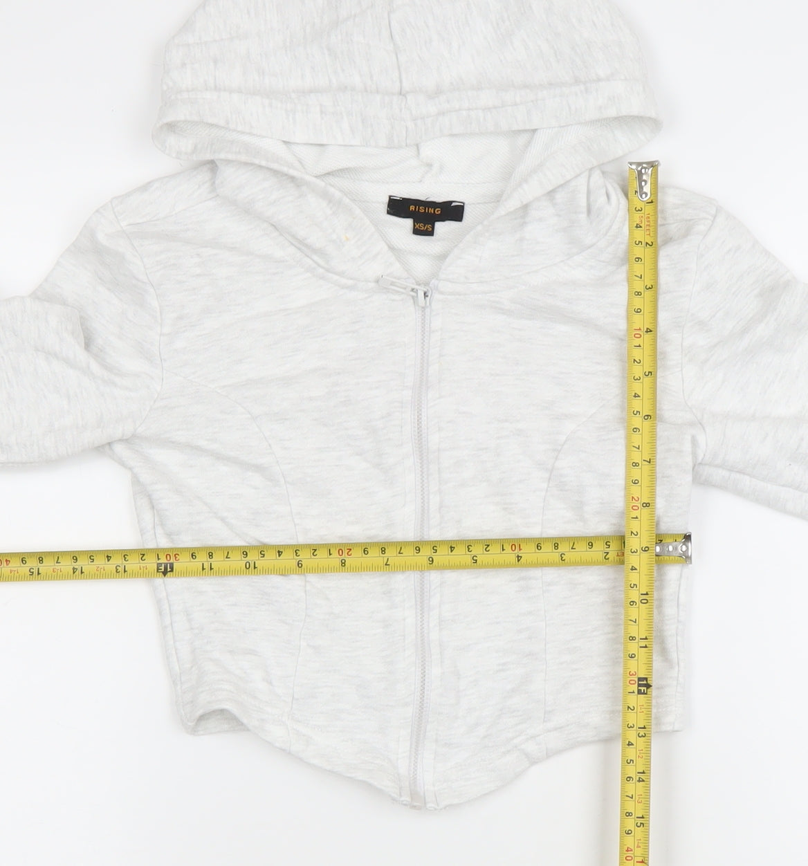 Womens UK Size XS Rising Grey Full Zip Hoodie