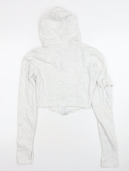 Womens UK Size XS Rising Grey Full Zip Hoodie