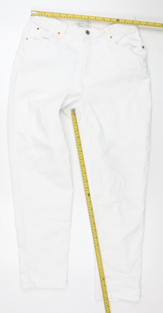 Primark Women’s White Straight Leg Mid Rise Jeans Size 12
