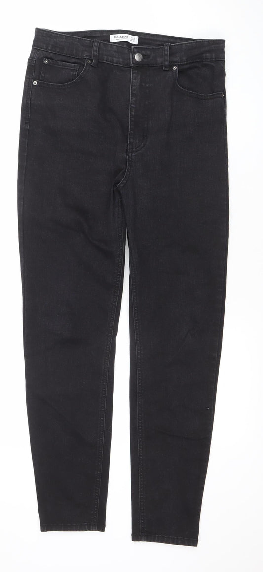 Pull&Bear Women Black Skinny Jeans Size 14 Slim Fit Denim
