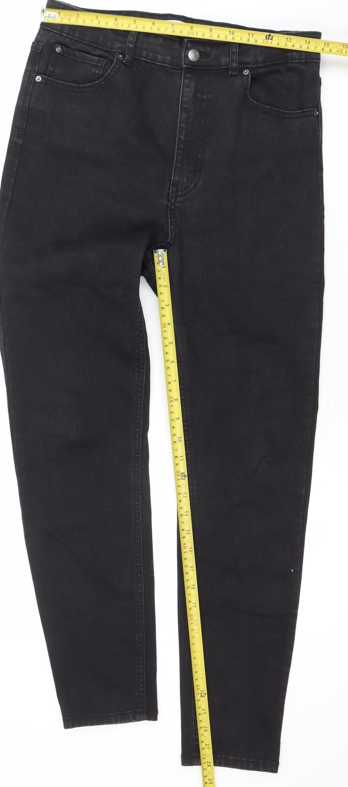 Pull&Bear Women Black Skinny Jeans Size 14 Slim Fit Denim