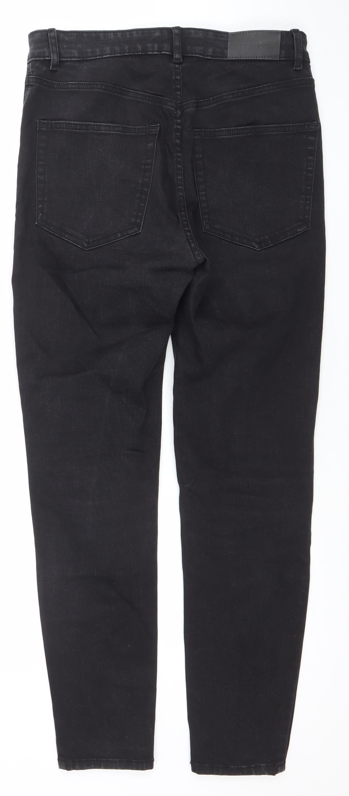 Pull&Bear Women Black Skinny Jeans Size 14 Slim Fit Denim