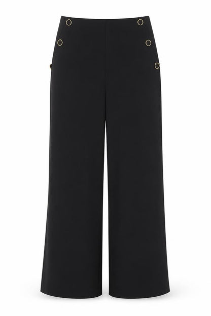 Womens UK Size 12 F&F Regular Fit Cropped Black Trousers