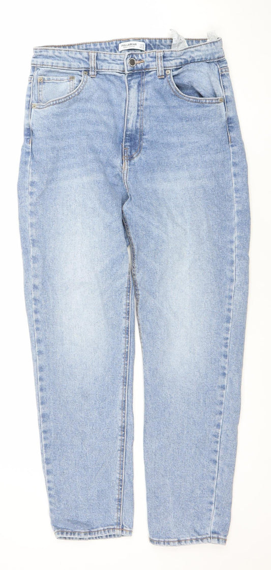 PULL&BEAR Women Blue Size 14 High Rise Mom Jeans
