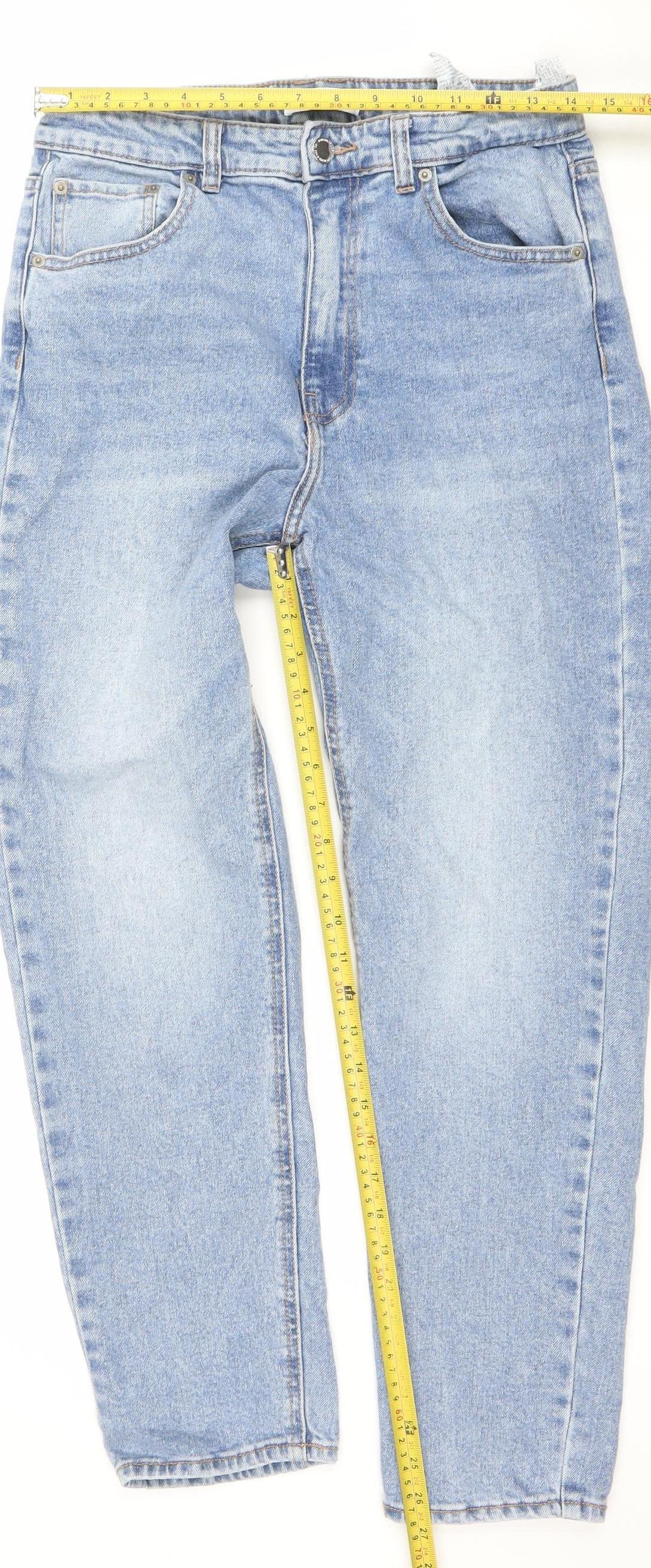 PULL&BEAR Women Blue Size 14 High Rise Mom Jeans