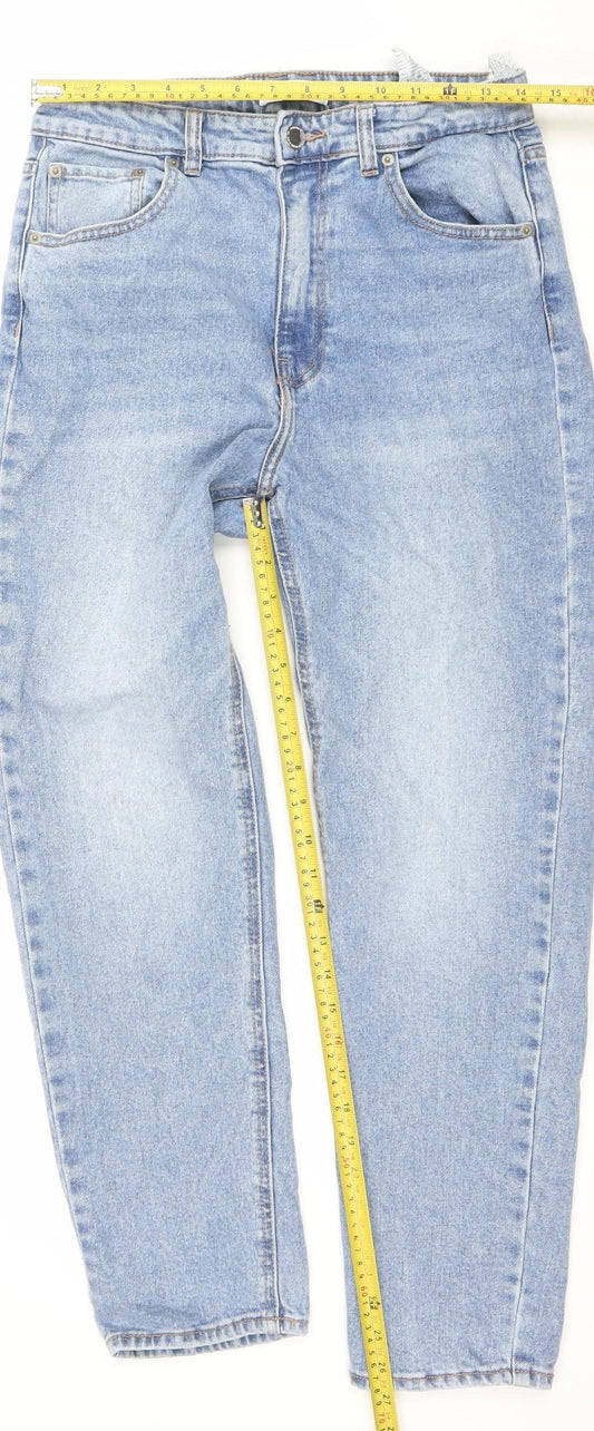 PULL&BEAR Women Blue Size 14 High Rise Mom Jeans