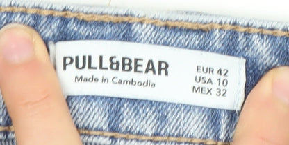PULL&BEAR Women Blue Size 14 High Rise Mom Jeans