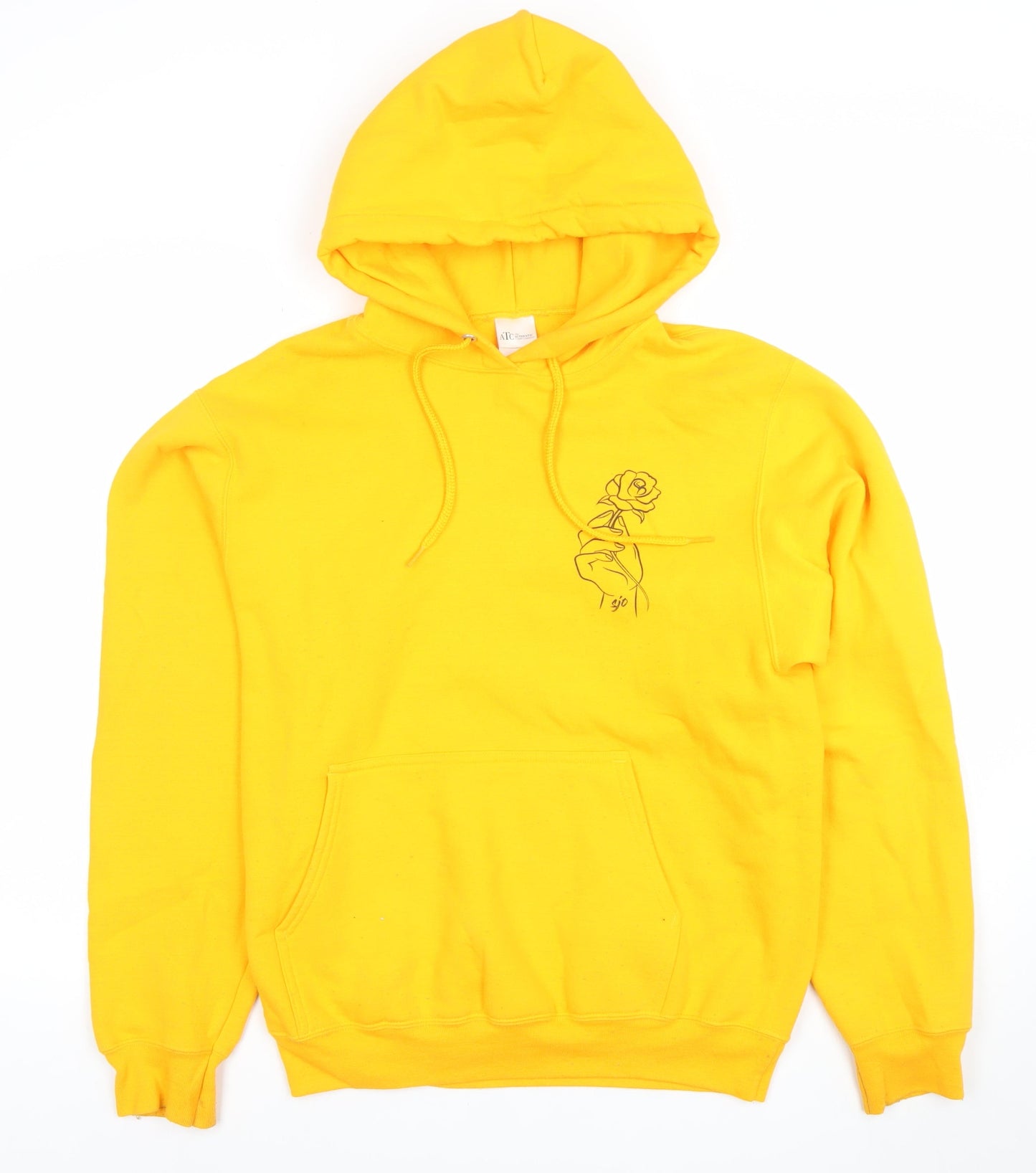 Mens UK Size S ATC The Authentic T-Shirt Company Yellow Pullover Hoodie