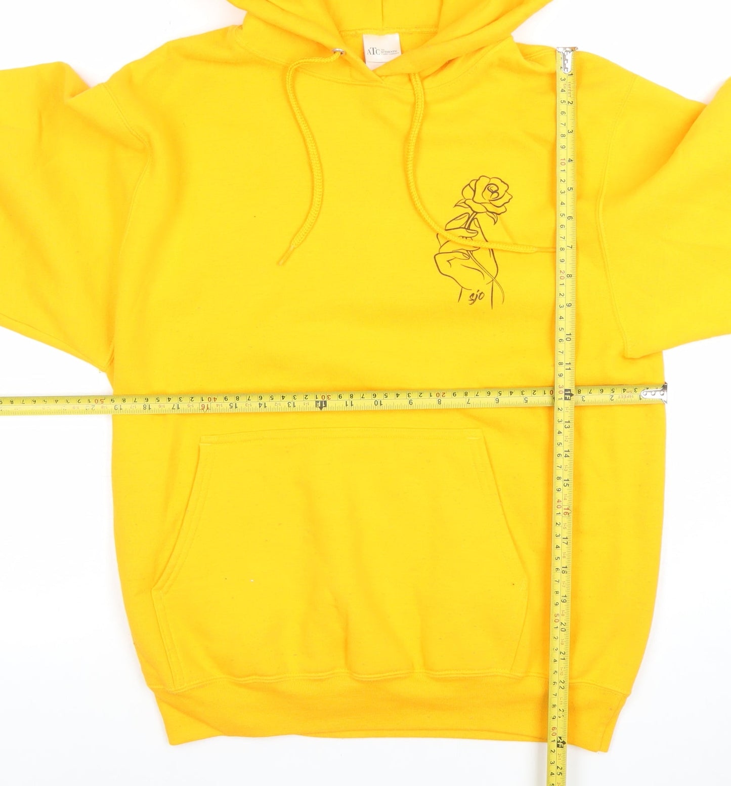 Mens UK Size S ATC The Authentic T-Shirt Company Yellow Pullover Hoodie