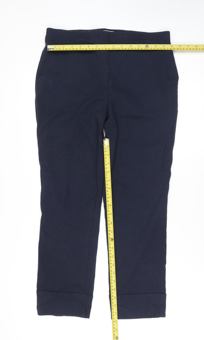 Womens UK Size M Gallery Regular Fit Cropped Blue Trousers