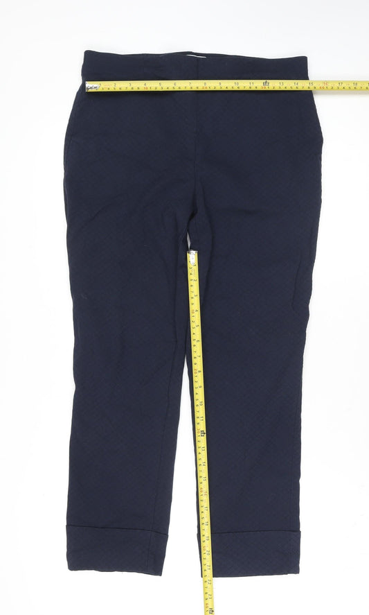 Womens UK Size M Gallery Regular Fit Cropped Blue Trousers