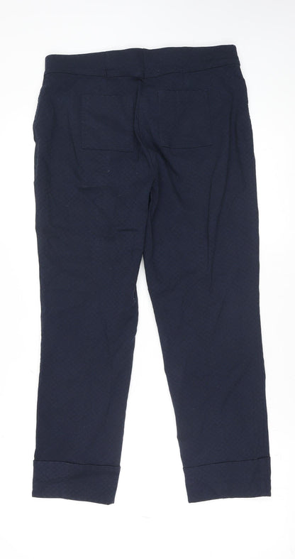 Womens UK Size M Gallery Regular Fit Cropped Blue Trousers