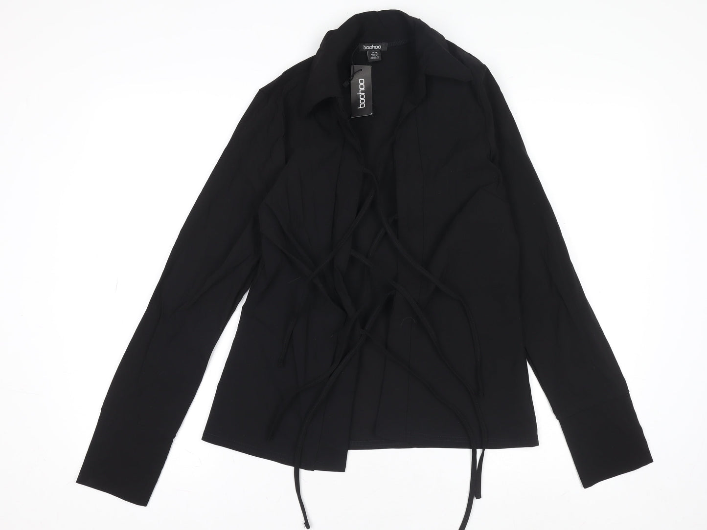 Boohoo Women’s Black Size 10 Long Sleeve Slim Fit Suit Top