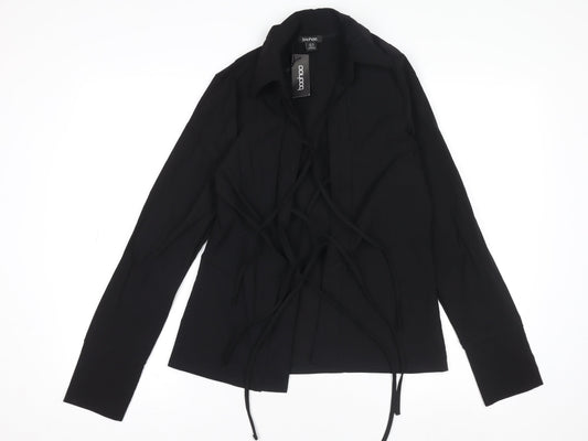 Boohoo Women’s Black Size 10 Long Sleeve Slim Fit Suit Top