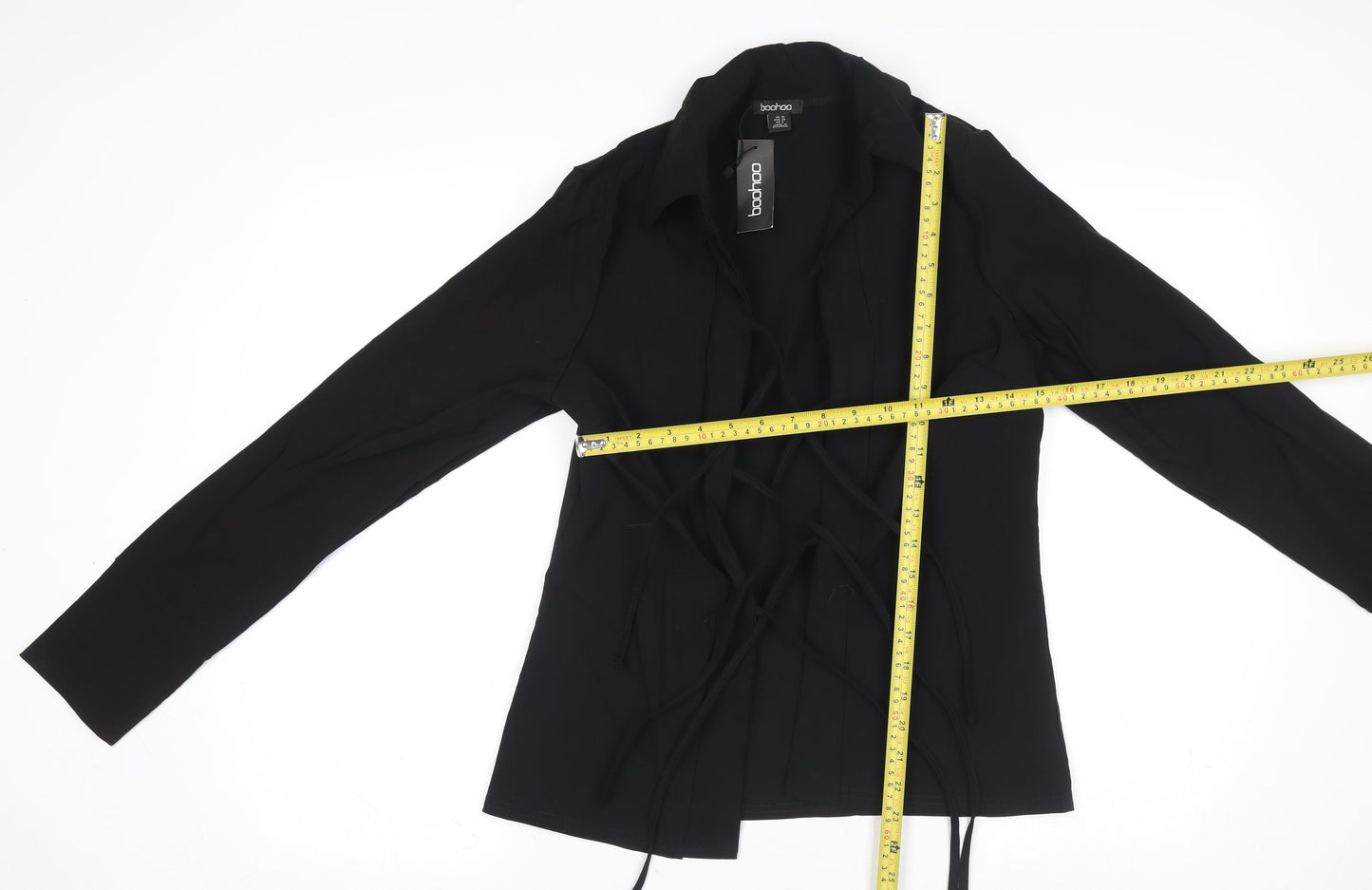 Boohoo Women’s Black Size 10 Long Sleeve Slim Fit Suit Top